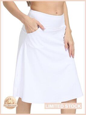 Knee Length Athletic Skort Active Running Skirt Midi Modest Tennis Wear